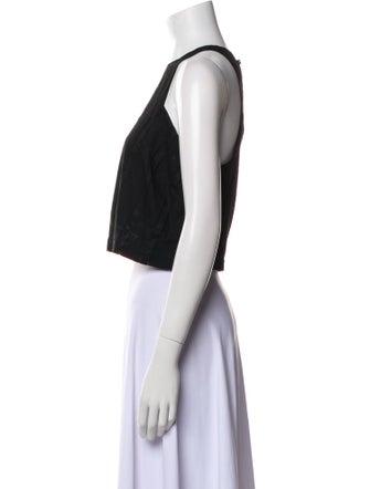 Heidi Merrick Crew Neck Sleeveless Crop Top