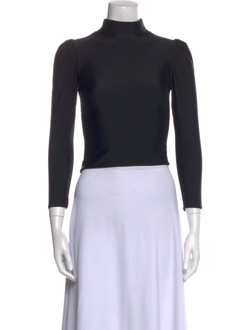 Heidi Merrick Turtleneck Three-Quarter Sleeve Crop Top