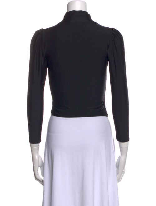 Heidi Merrick Turtleneck Three-Quarter Sleeve Crop Top