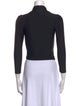 Heidi Merrick Turtleneck Three-Quarter Sleeve Crop Top