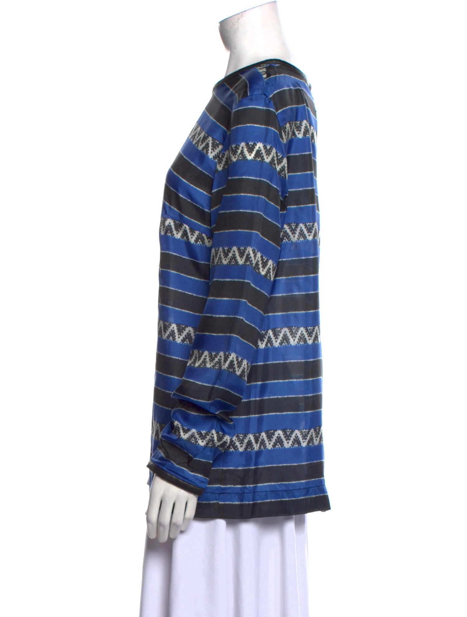 Heidi Merrick Striped Bateau Neckline Sweatshirt