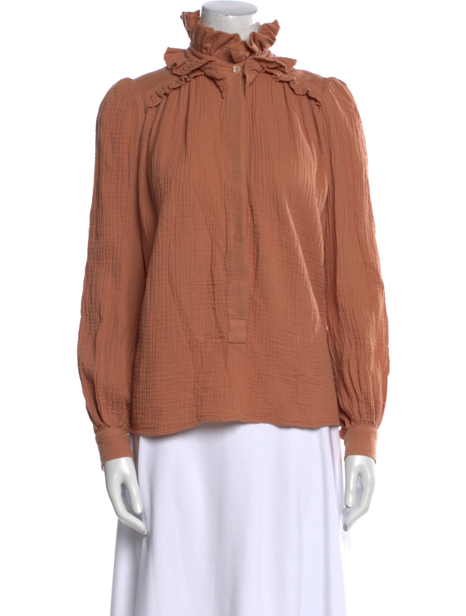 Heidi Merrick Mock Neck Long Sleeve Polo