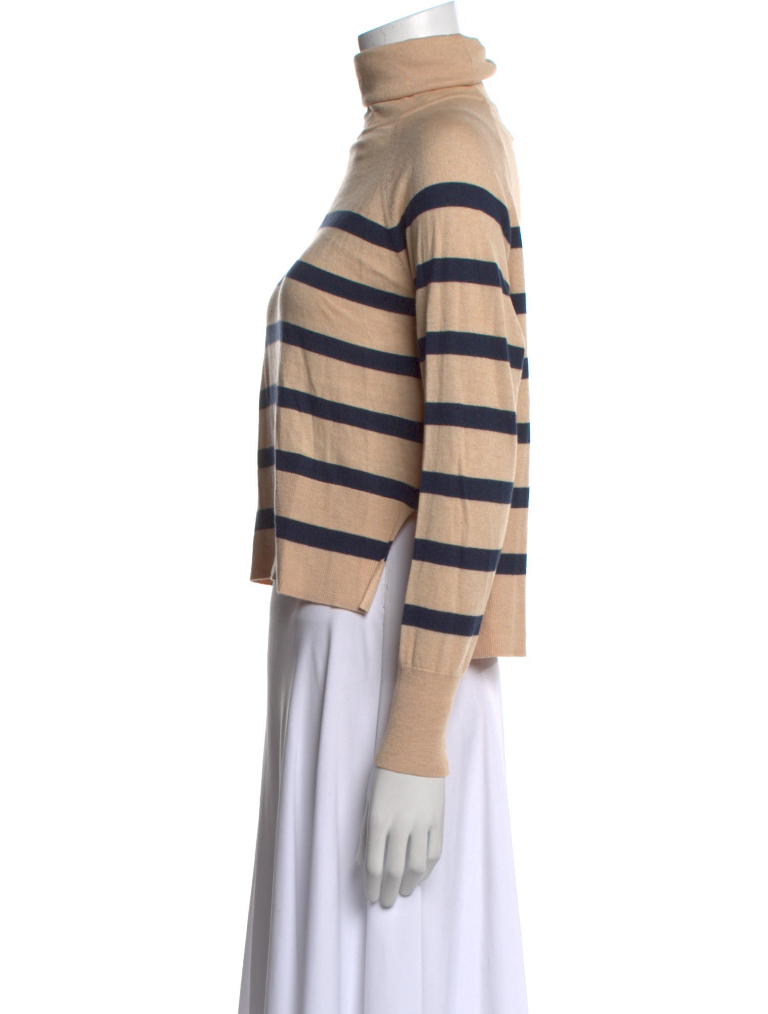 Heidi Merrick Striped Turtleneck Crop Top