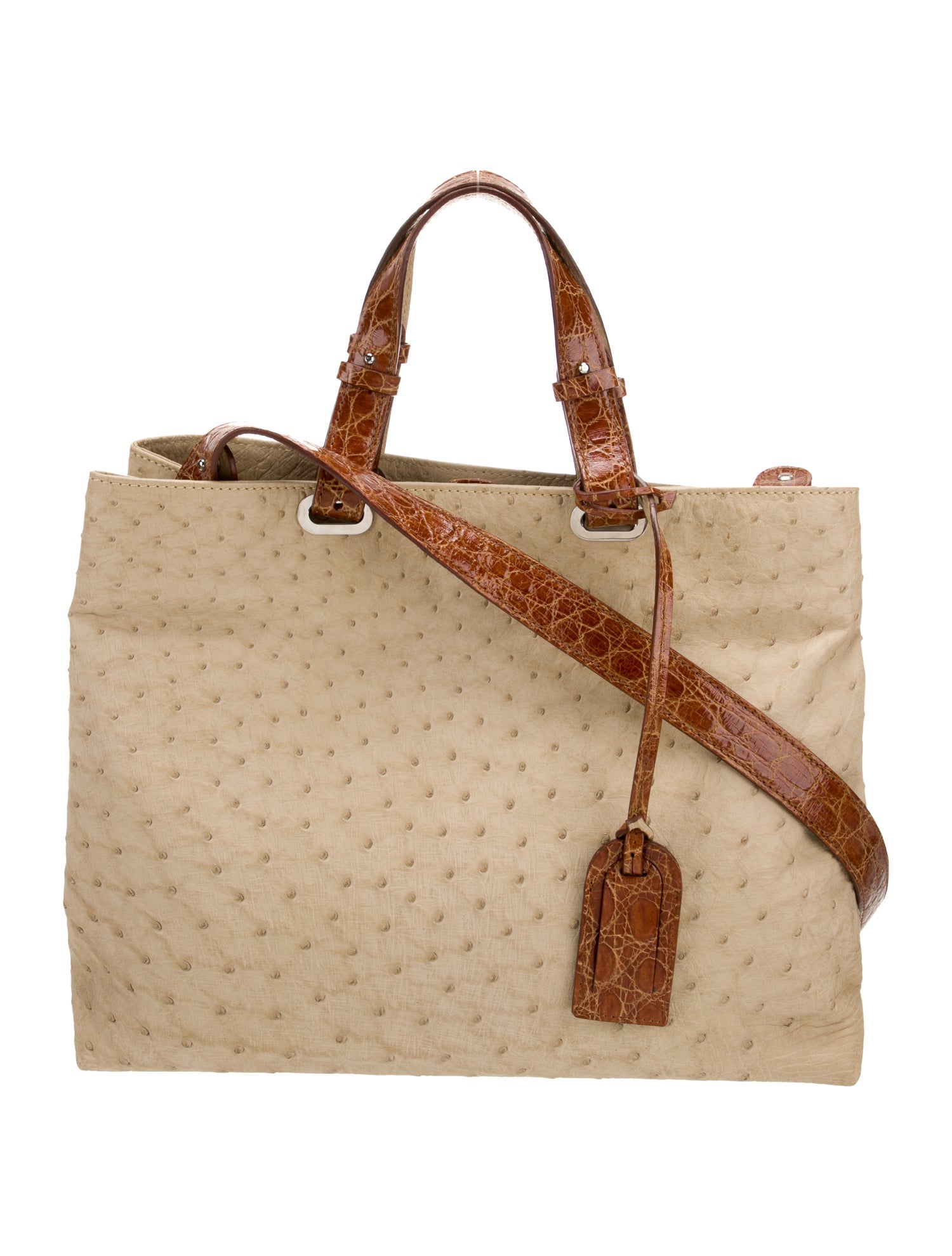 Helene Ostrich Top Handle Bag