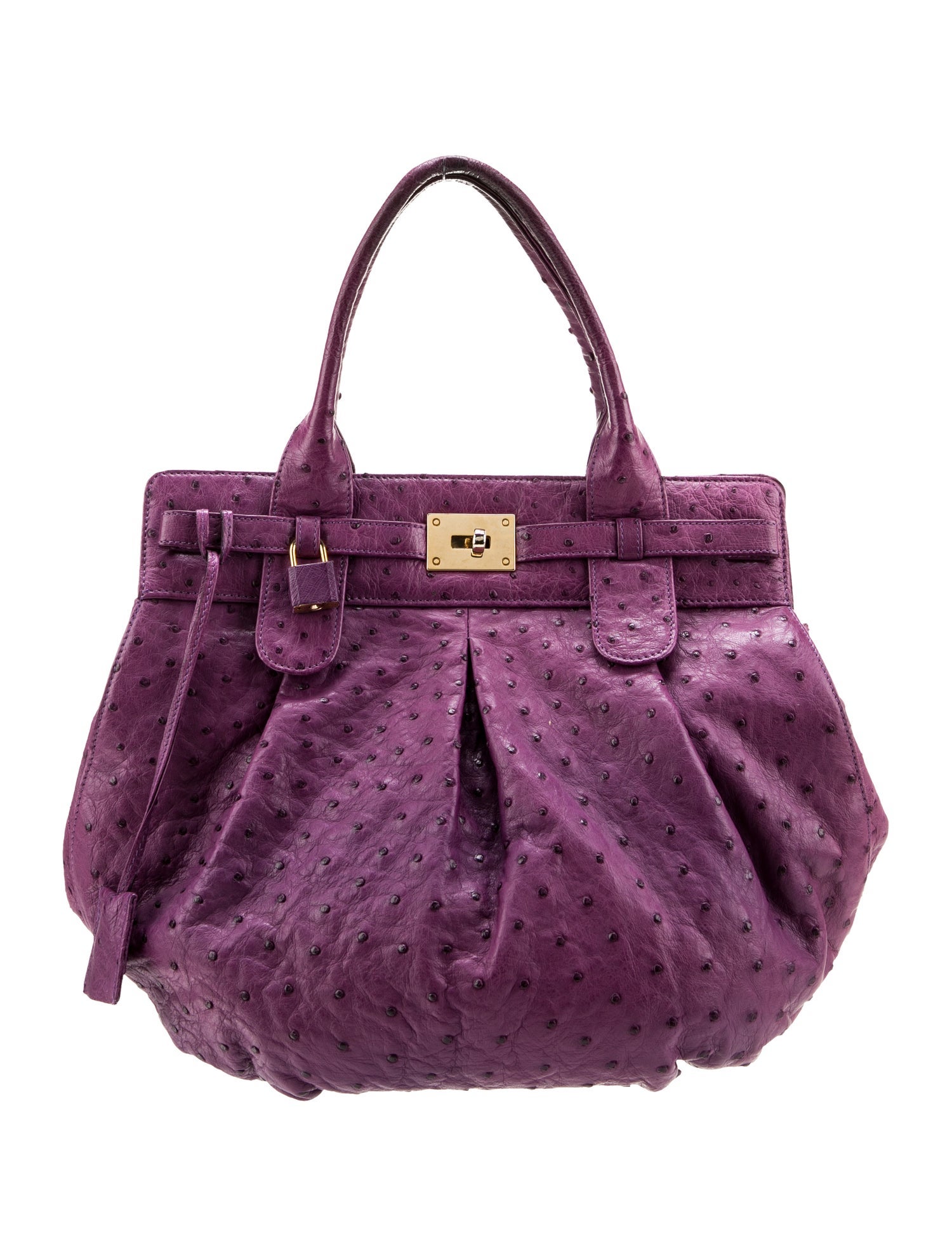 Helene Ostrich Top Handle Bag