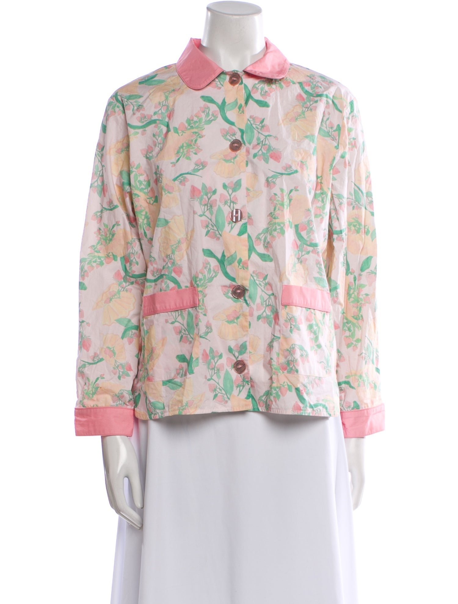 Helmstedt Floral Print Long Sleeve Button-Up Top