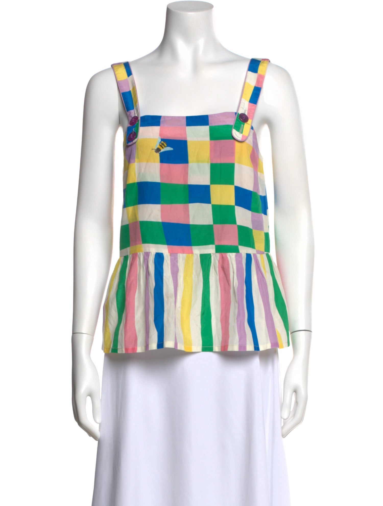 Helmstedt Striped Square Neckline Top