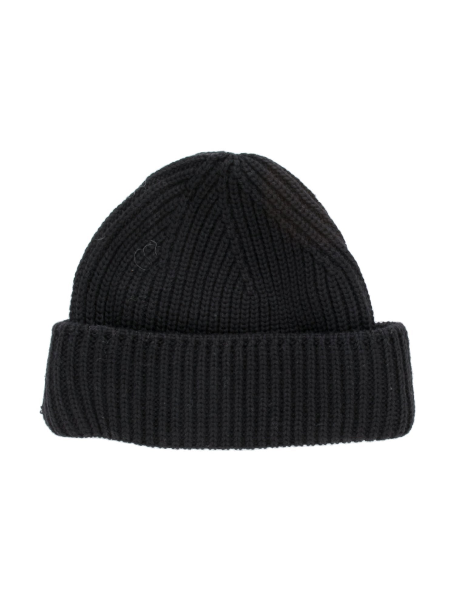 Heliot Emil Black Ribbed Knit Wool Beanie