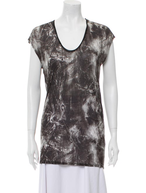 Helmut Lang Tie-Dye Print Scoop Neck T-Shirt