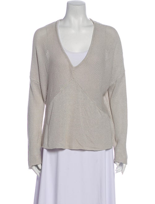 Helmut Lang Plunge Neckline Sweater Grey