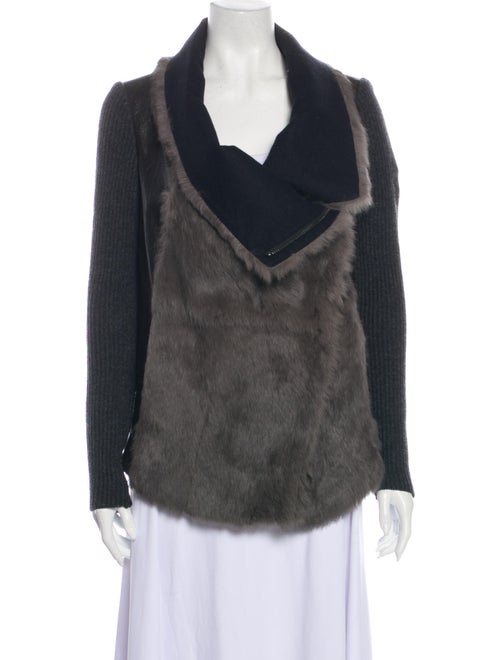 Helmut Lang Fur Jacket Grey