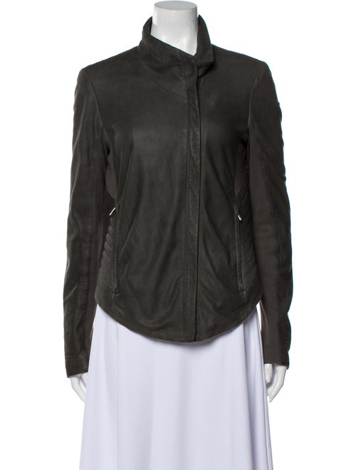 Helmut Lang Lamb Leather Biker Jacket Grey