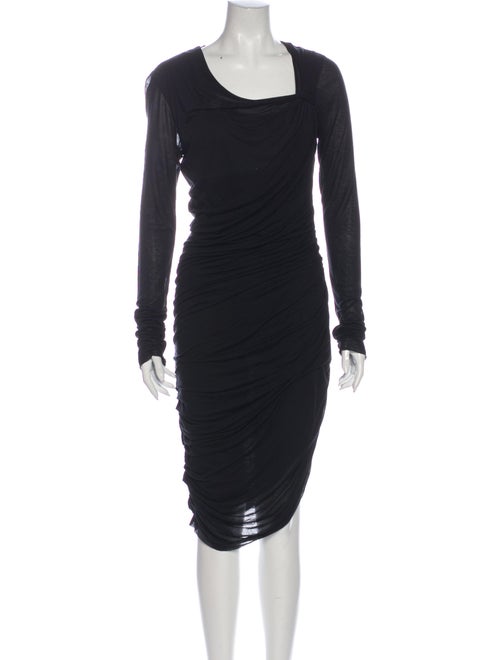 Helmut Lang Asymmetrical Midi Length Dress Black
