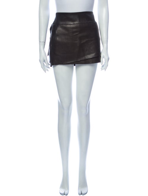 Helmut Lang Lamb Leather Mini Skirt Black