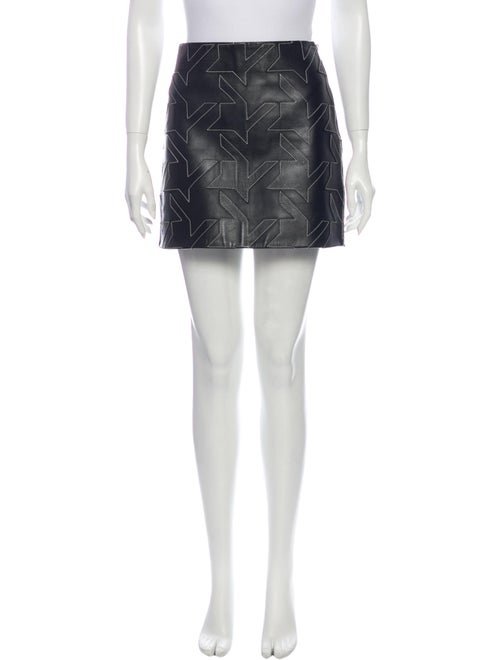 Helmut Lang Lamb Leather Mini Skirt Black