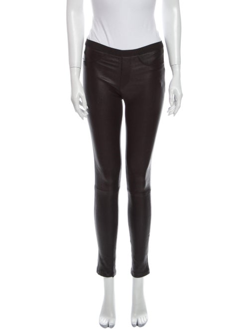 Helmut Lang Lamb Leather Skinny Leg Pants Black