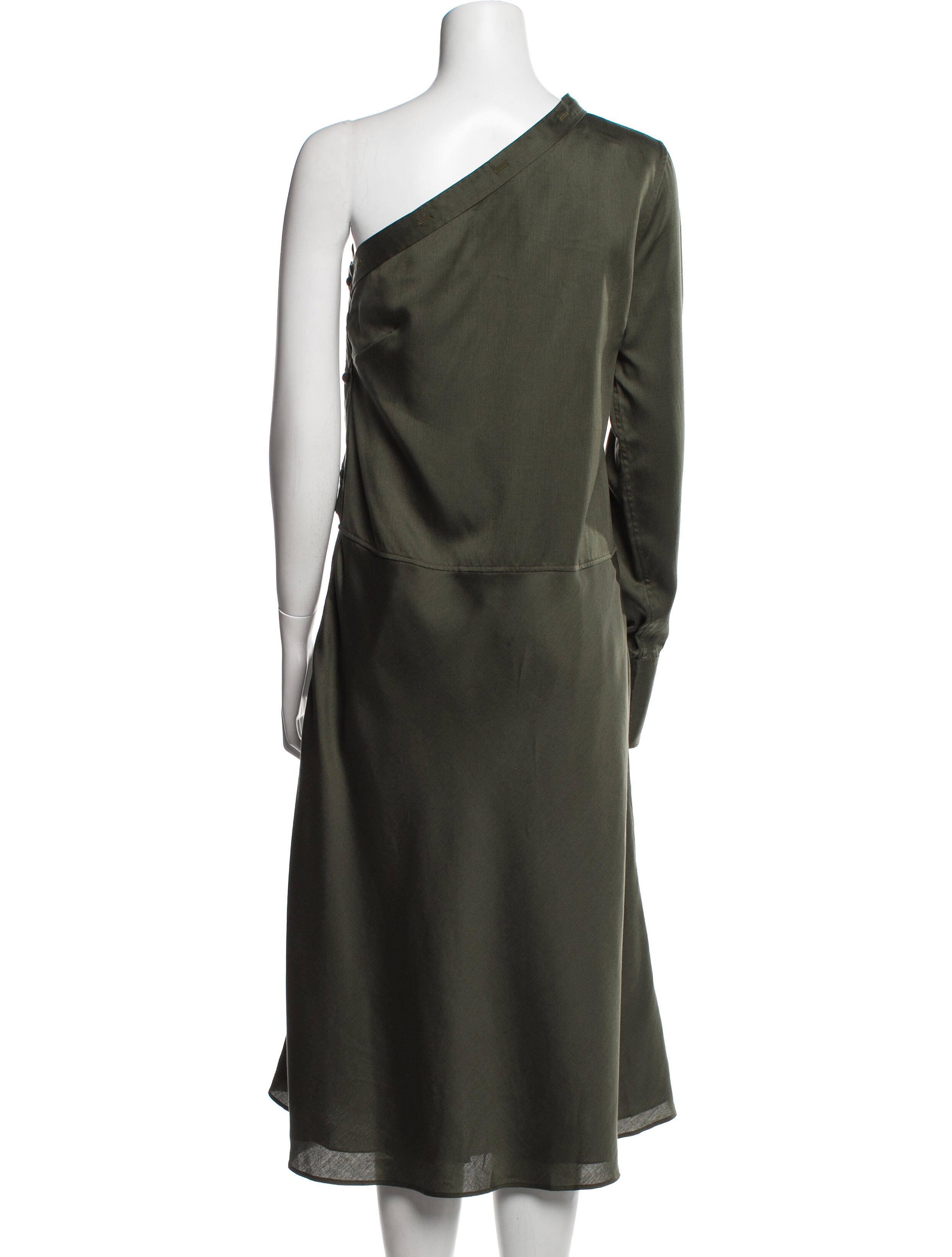 Helmut Lang One-Shoulder Midi Length Dress