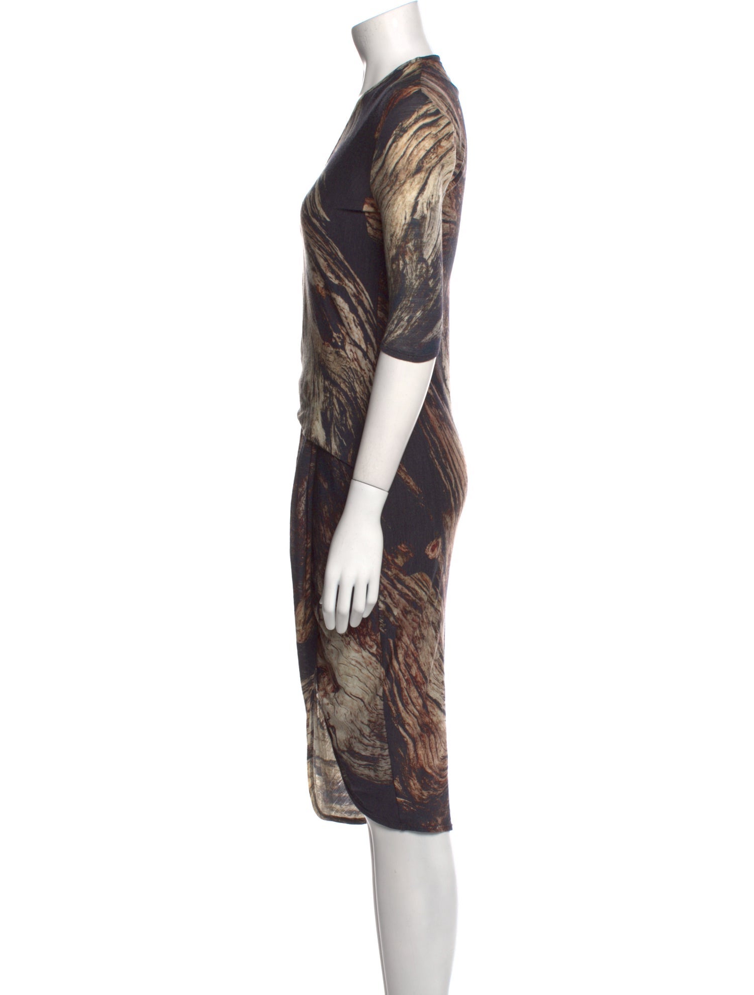 Helmut Lang Printed Midi Length Dress