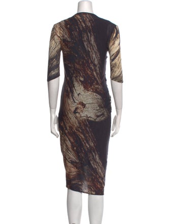 Helmut Lang Printed Midi Length Dress