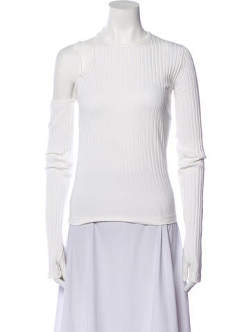 Helmut Lang Tops Crew Neck Three-Quarter Sleeve Top XS