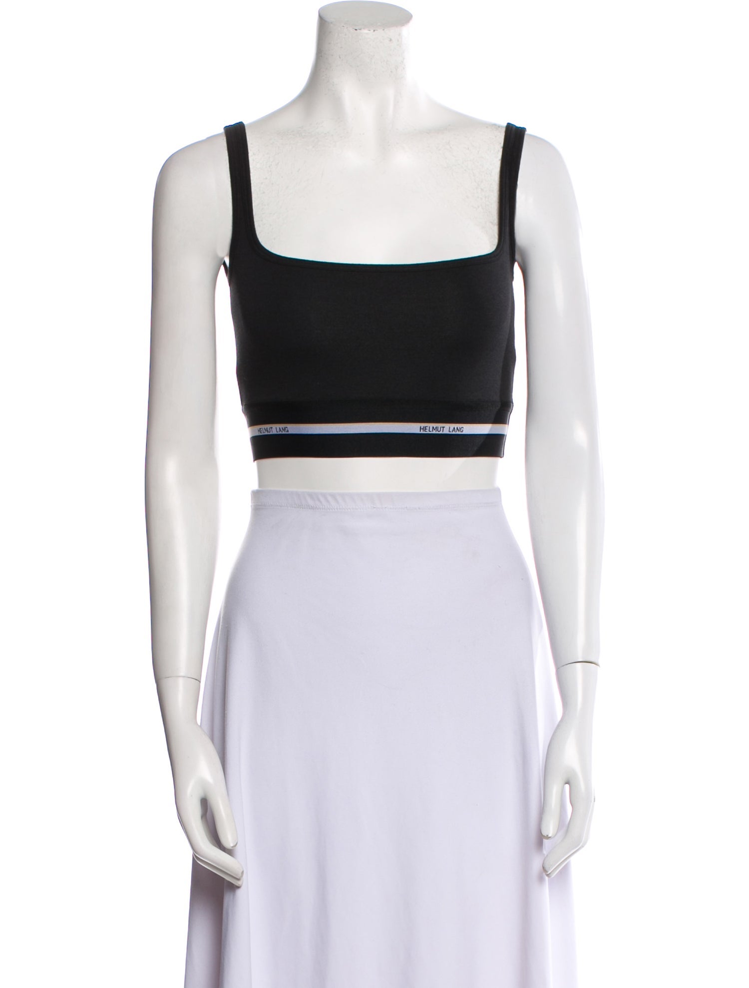 Helmut Lang Square Neckline Sleeveless Crop Top