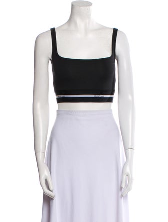 Helmut Lang Square Neckline Sleeveless Crop Top