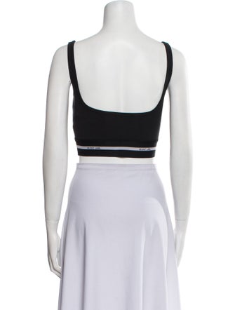 Helmut Lang Square Neckline Sleeveless Crop Top