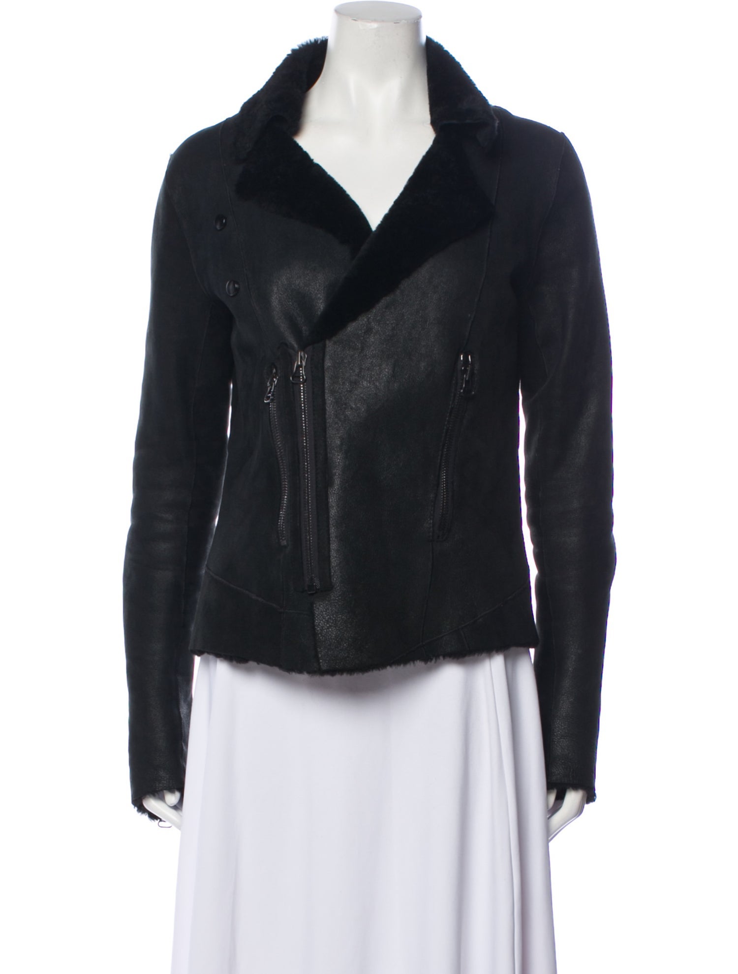 Helmut Lang Shearling Fur Jacket Black Jackets Clothing WHELM237792 The RealReal