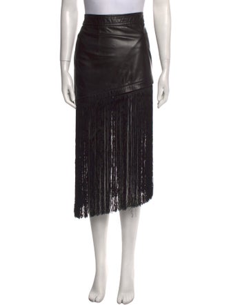 Helmut Lang Lamb Leather Midi Length Skirt