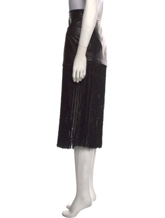 Helmut Lang Lamb Leather Midi Length Skirt