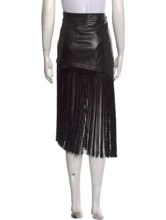 Helmut Lang Lamb Leather Midi Length Skirt