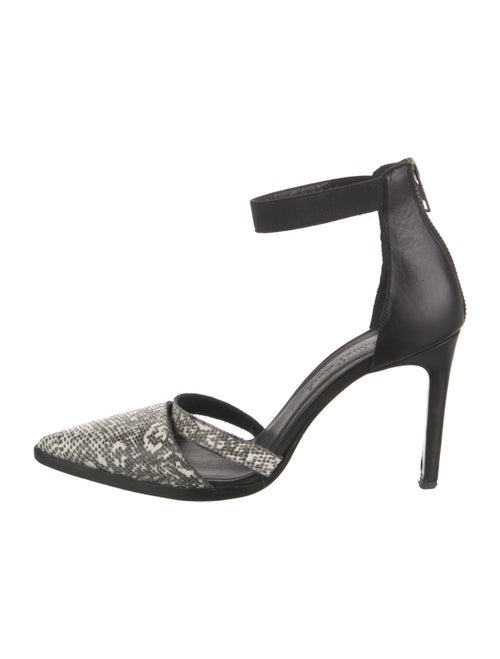 Helmut Lang Leather Printed D'Orsay Pumps