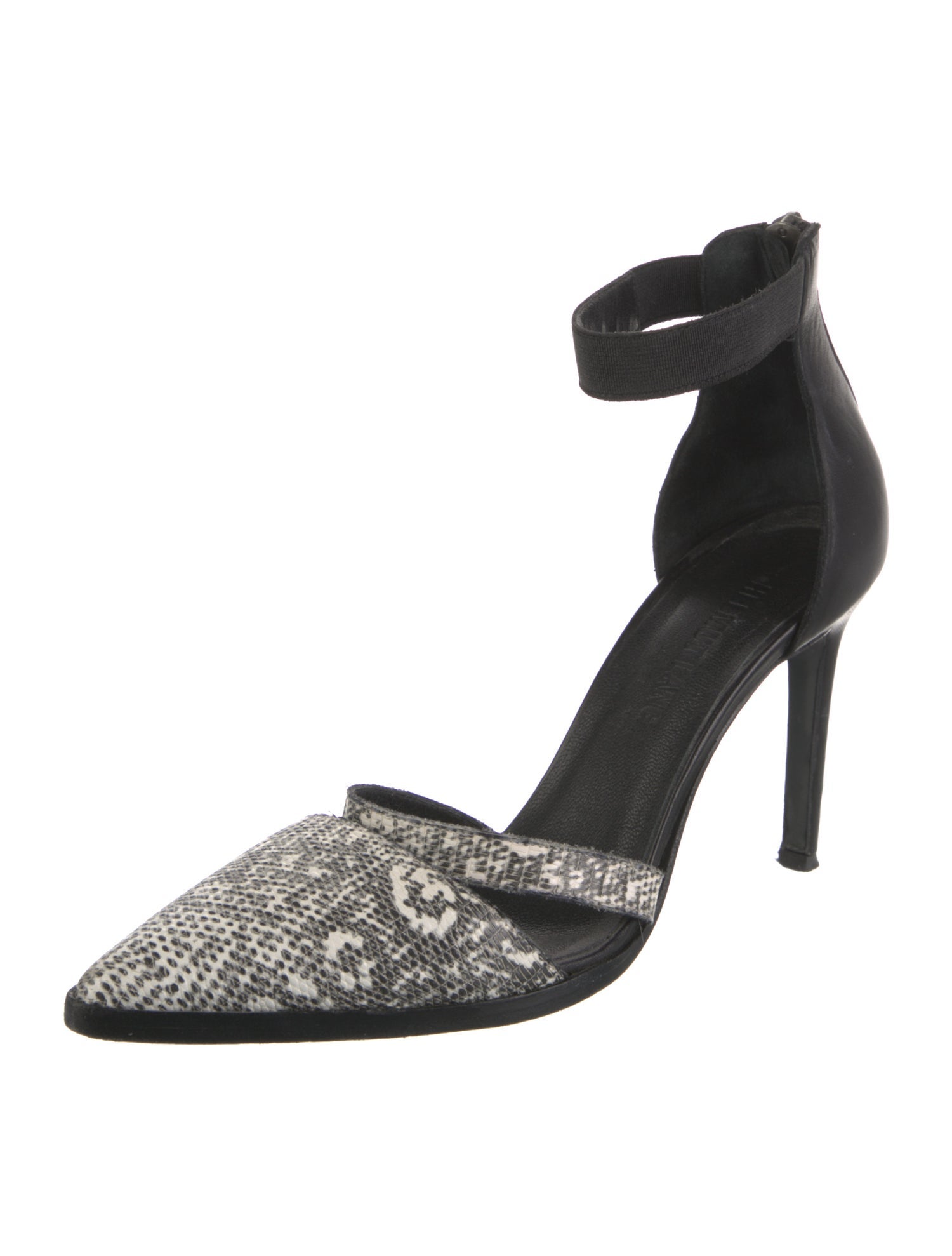 Helmut Lang Leather Printed D'Orsay Pumps