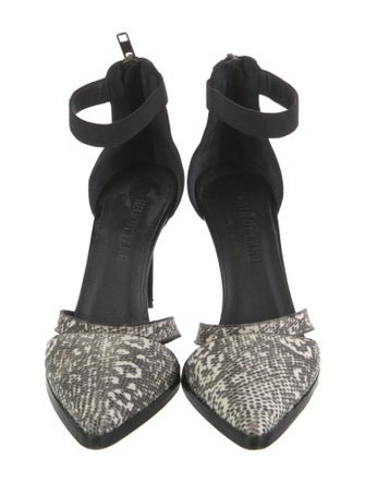 Helmut Lang Leather Printed D'Orsay Pumps