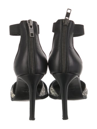 Helmut Lang Leather Printed D'Orsay Pumps