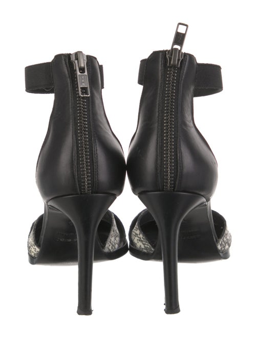 Helmut Lang Leather Printed D'Orsay Pumps