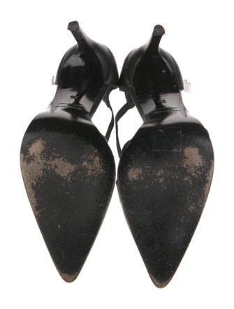 Helmut Lang Leather Printed D'Orsay Pumps