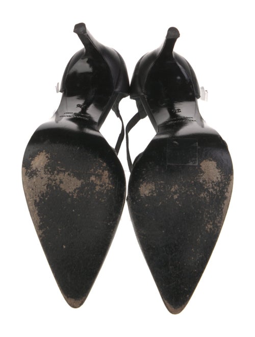 Helmut Lang Leather Printed D'Orsay Pumps