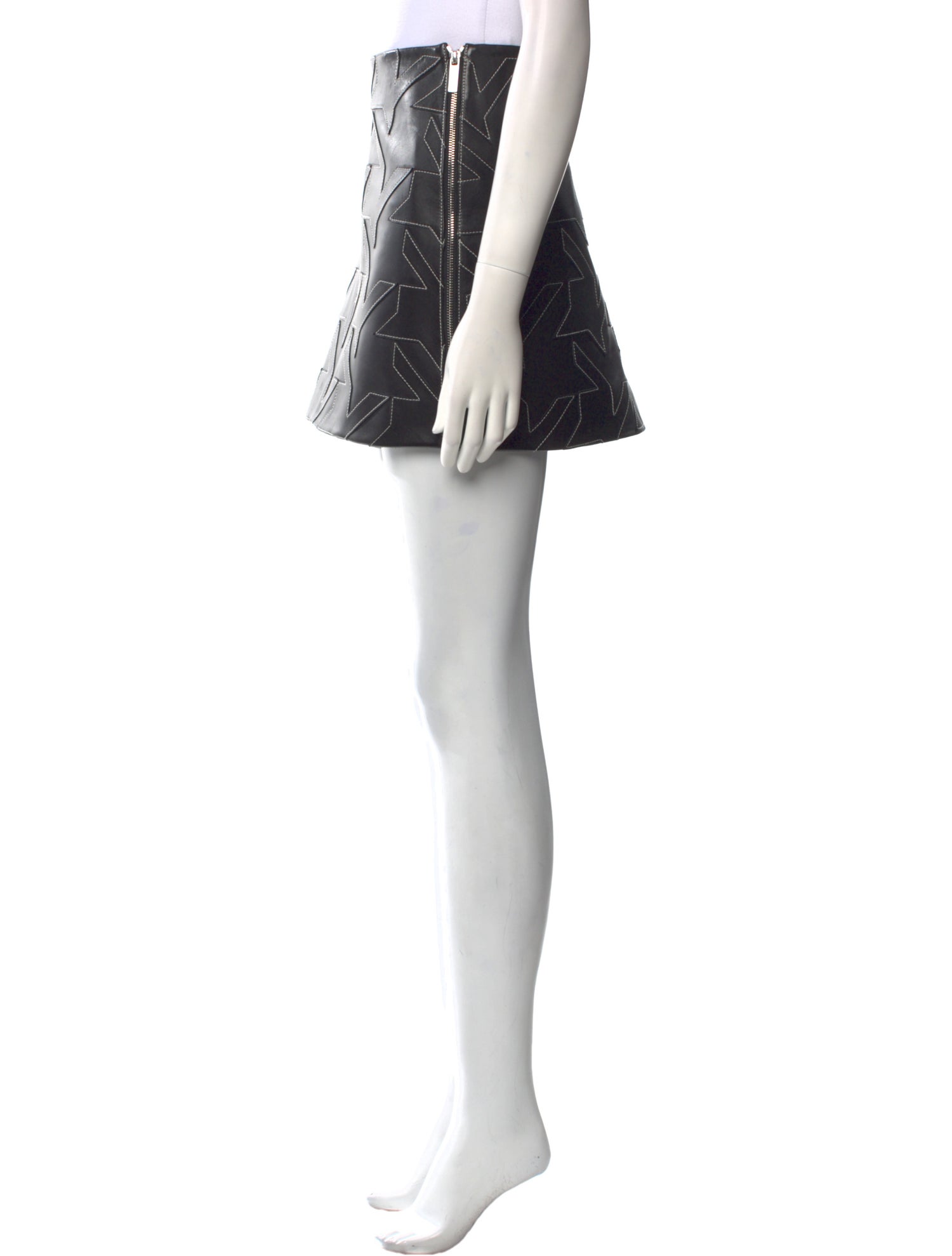 HELMUT LANG Stitched leather skirt