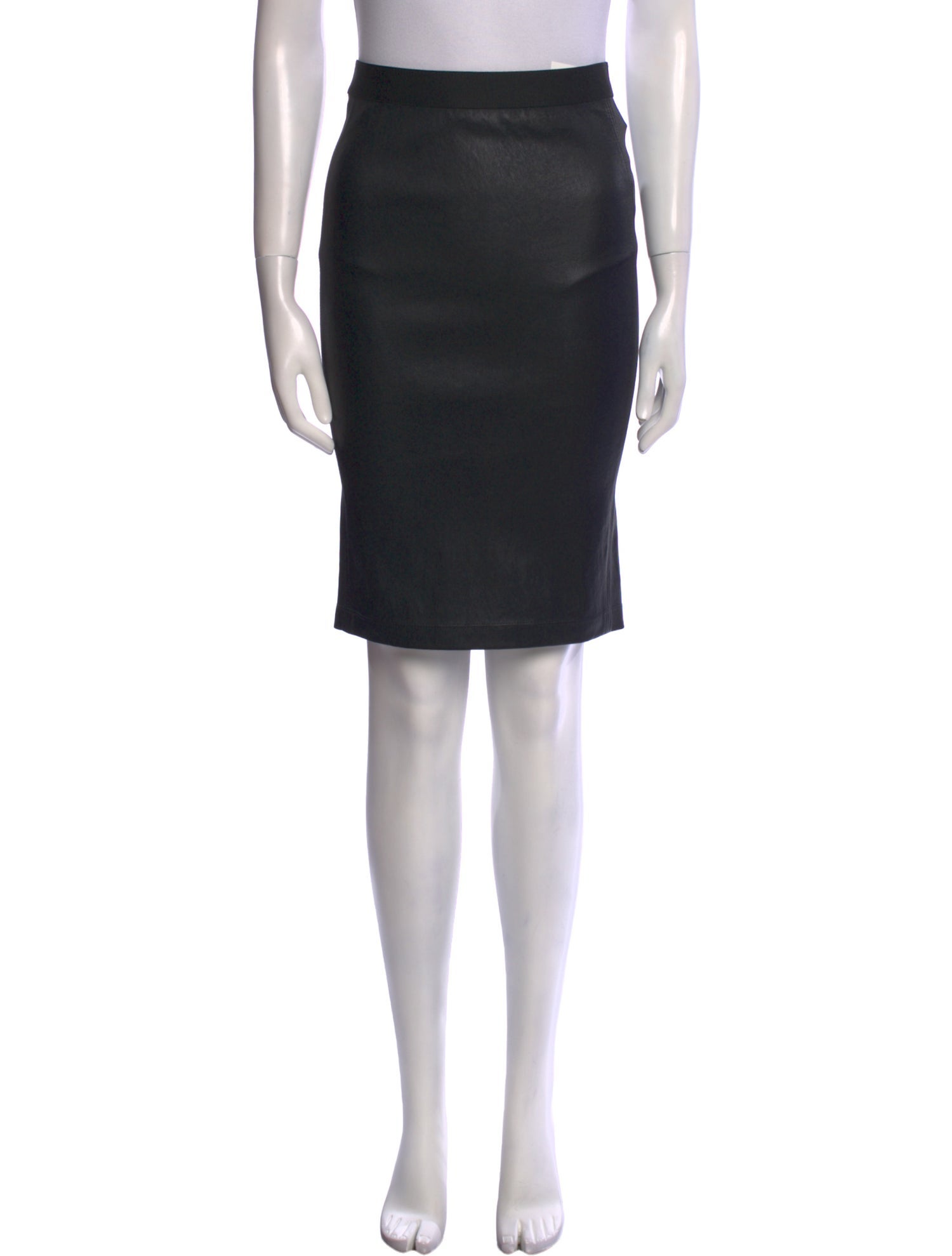 Helmut Lang Lamb Leather Knee-Length Skirt
