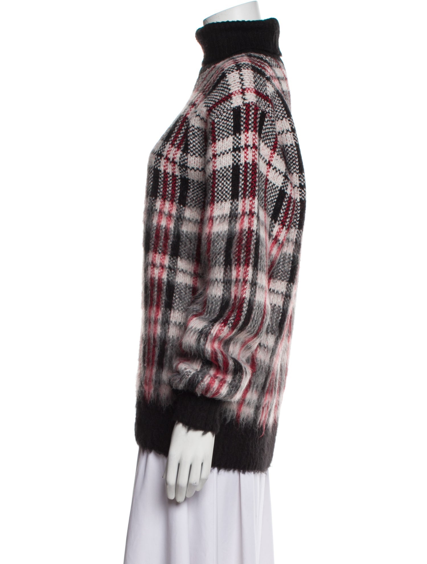Helmut Lang Plaid Print Turtleneck Sweater w/ Tags