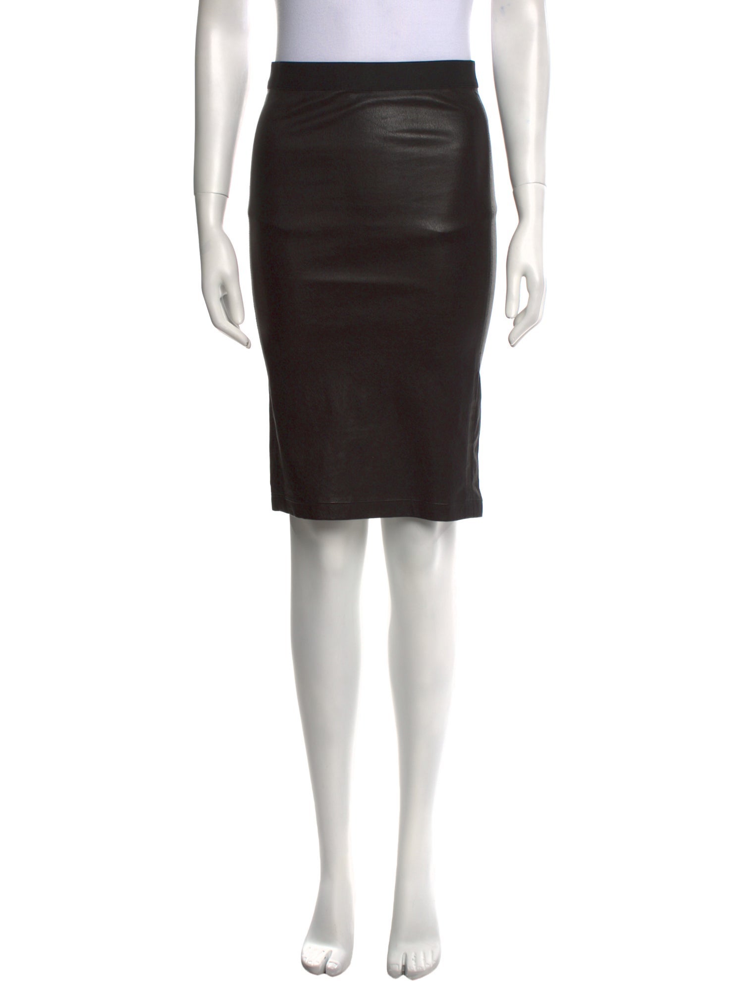 Helmut Lang Leather Knee-Length Skirt