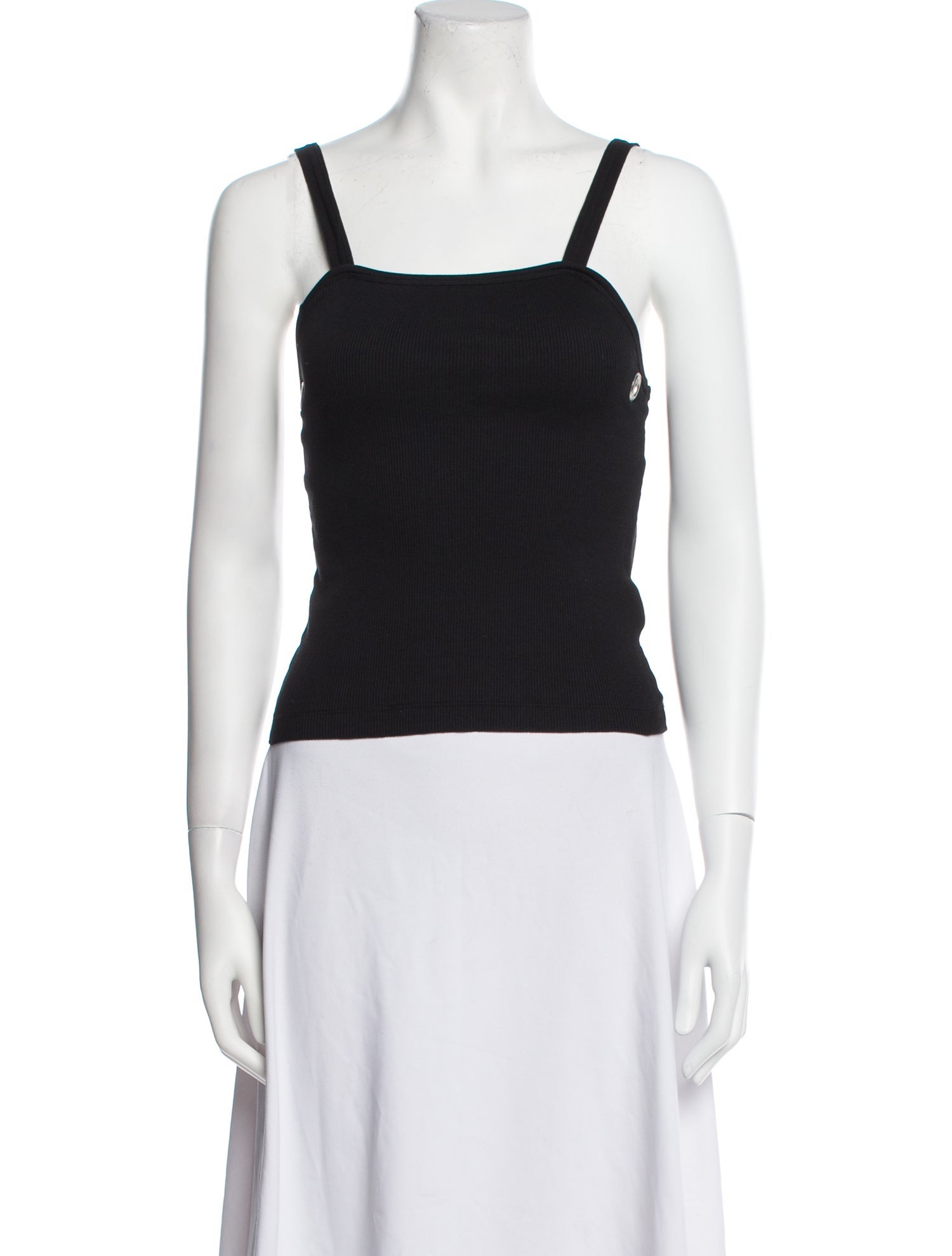 Helmut Lang Square Neckline Sleeveless Crop Top