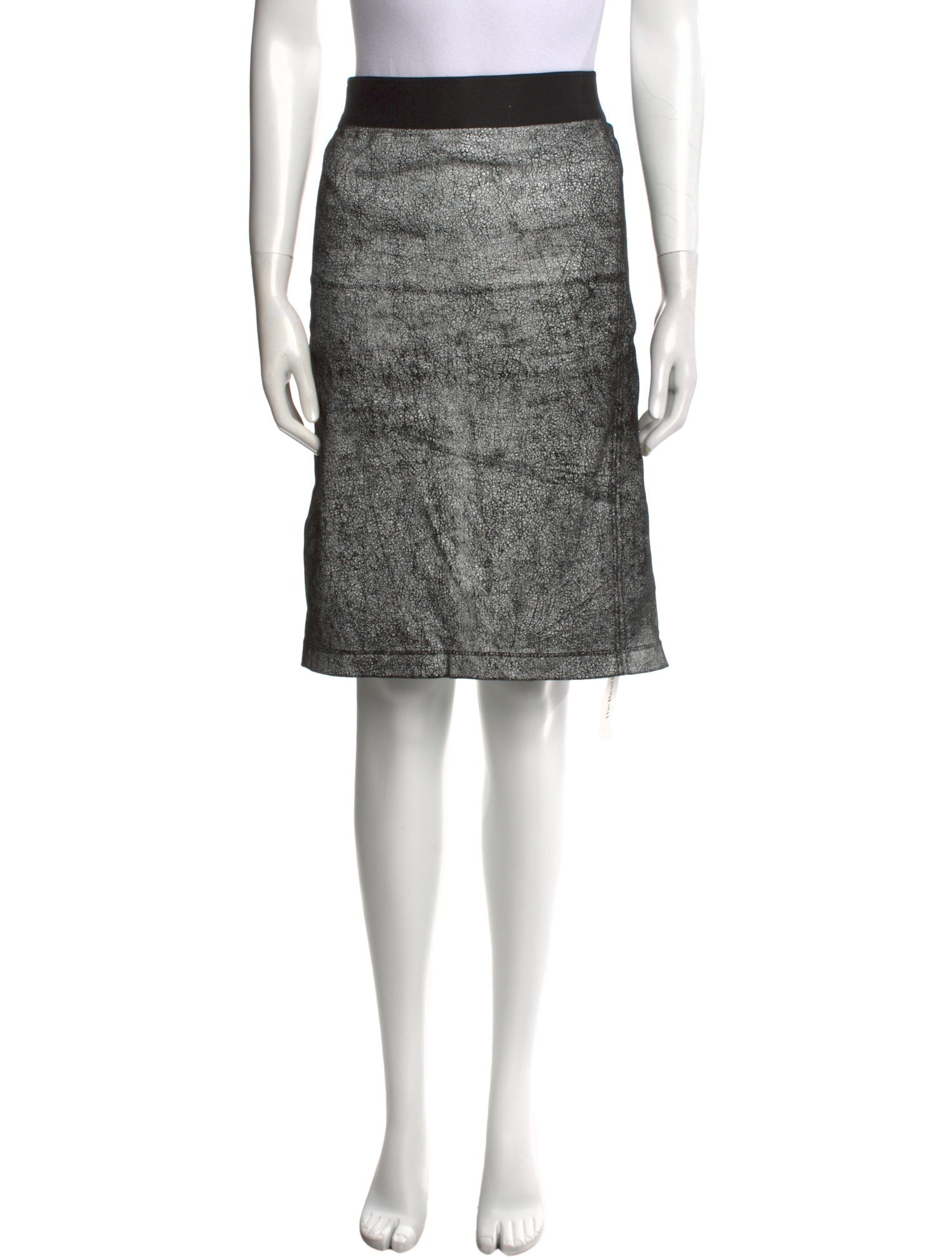 Helmut Lang Leather Knee-Length Skirt