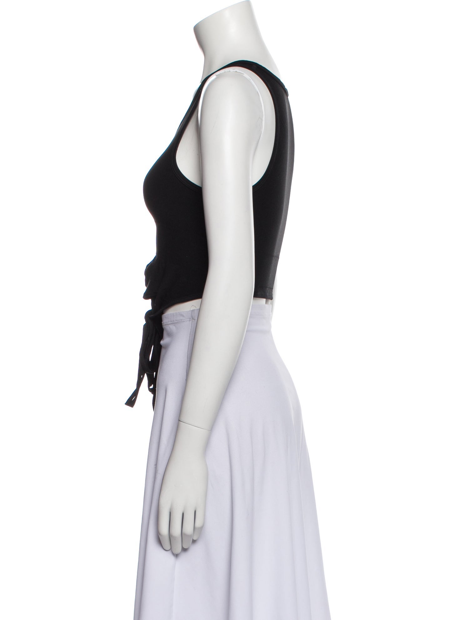 Helmut Lang Scoop Neck Sleeveless Crop Top