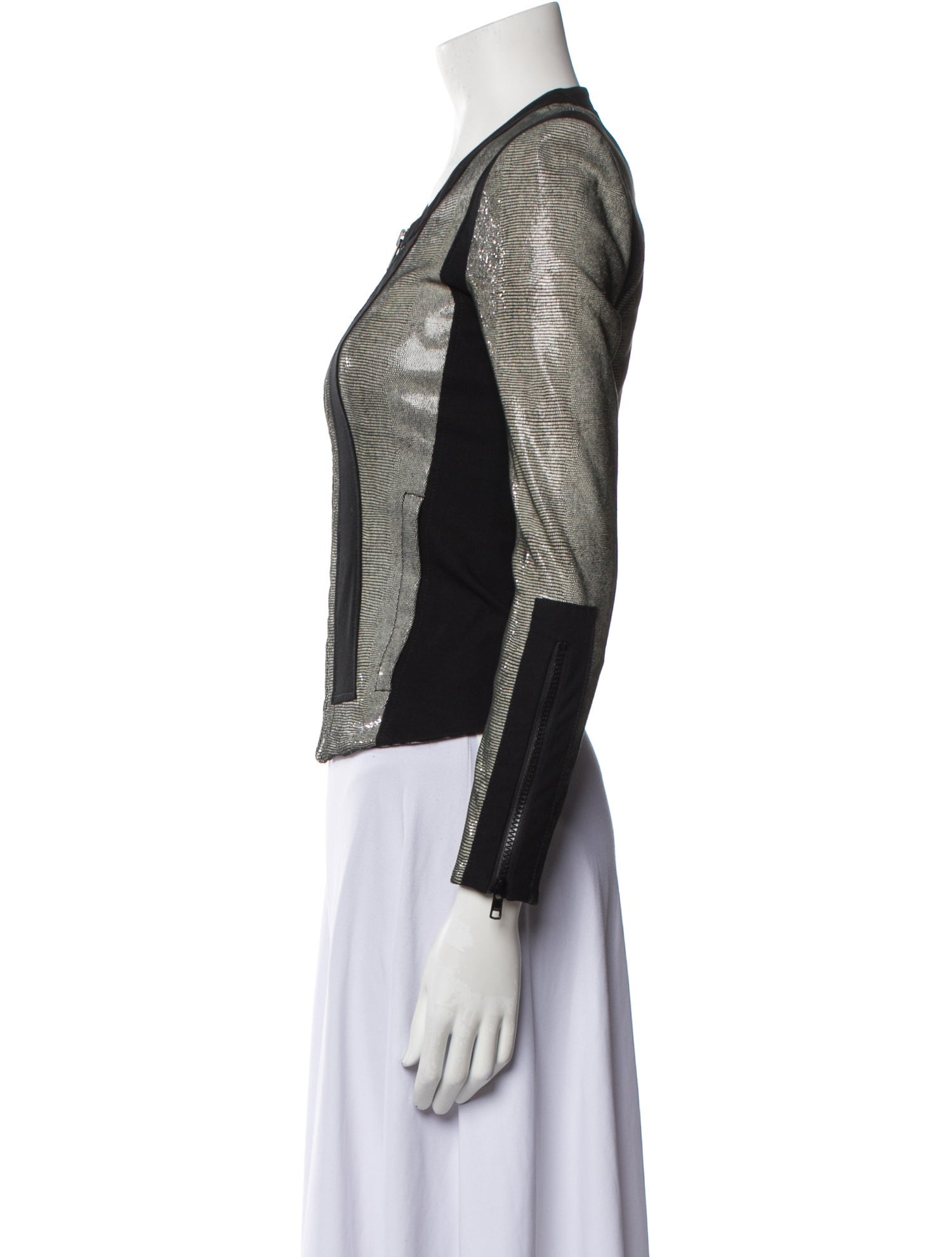 Helmut Lang Lamb Leather Striped Jacket