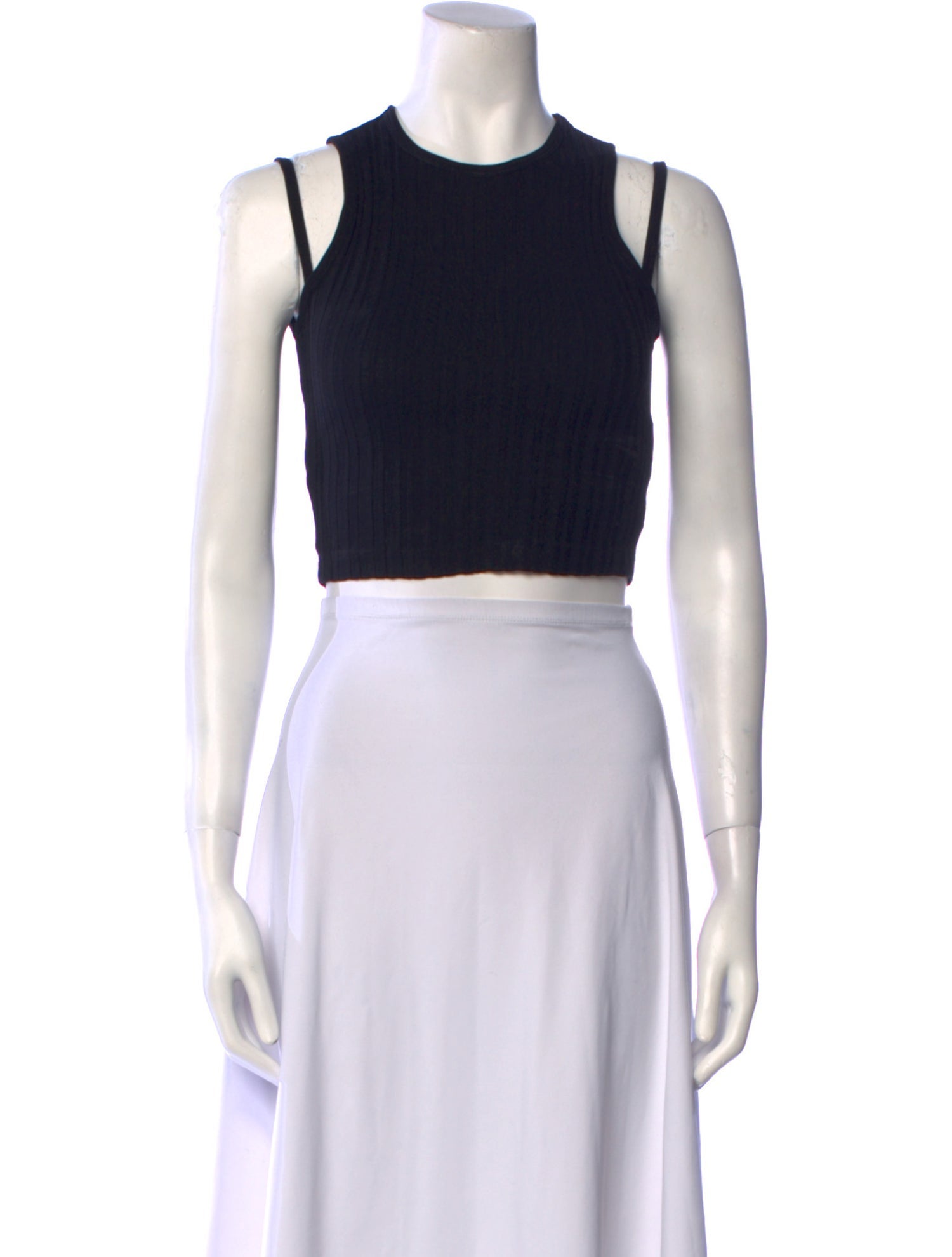 Helmut Lang Crew Neck Sleeveless Crop Top