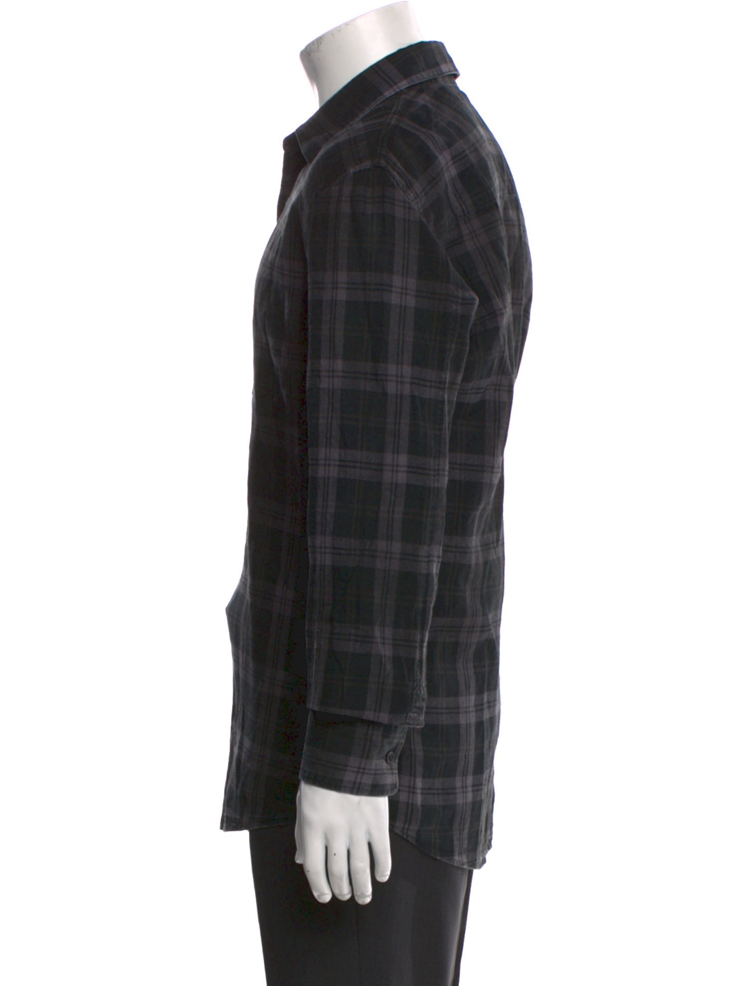 Helmut Lang Plaid Print Long Sleeve Shirt
