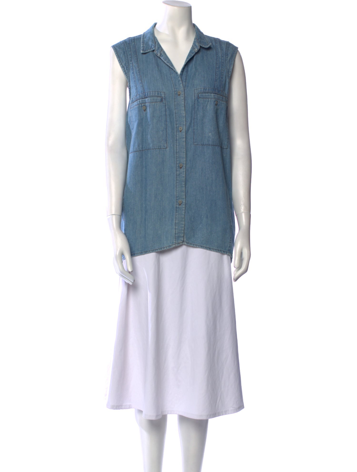 Helmut Lang Sleeveless Button-Up Top