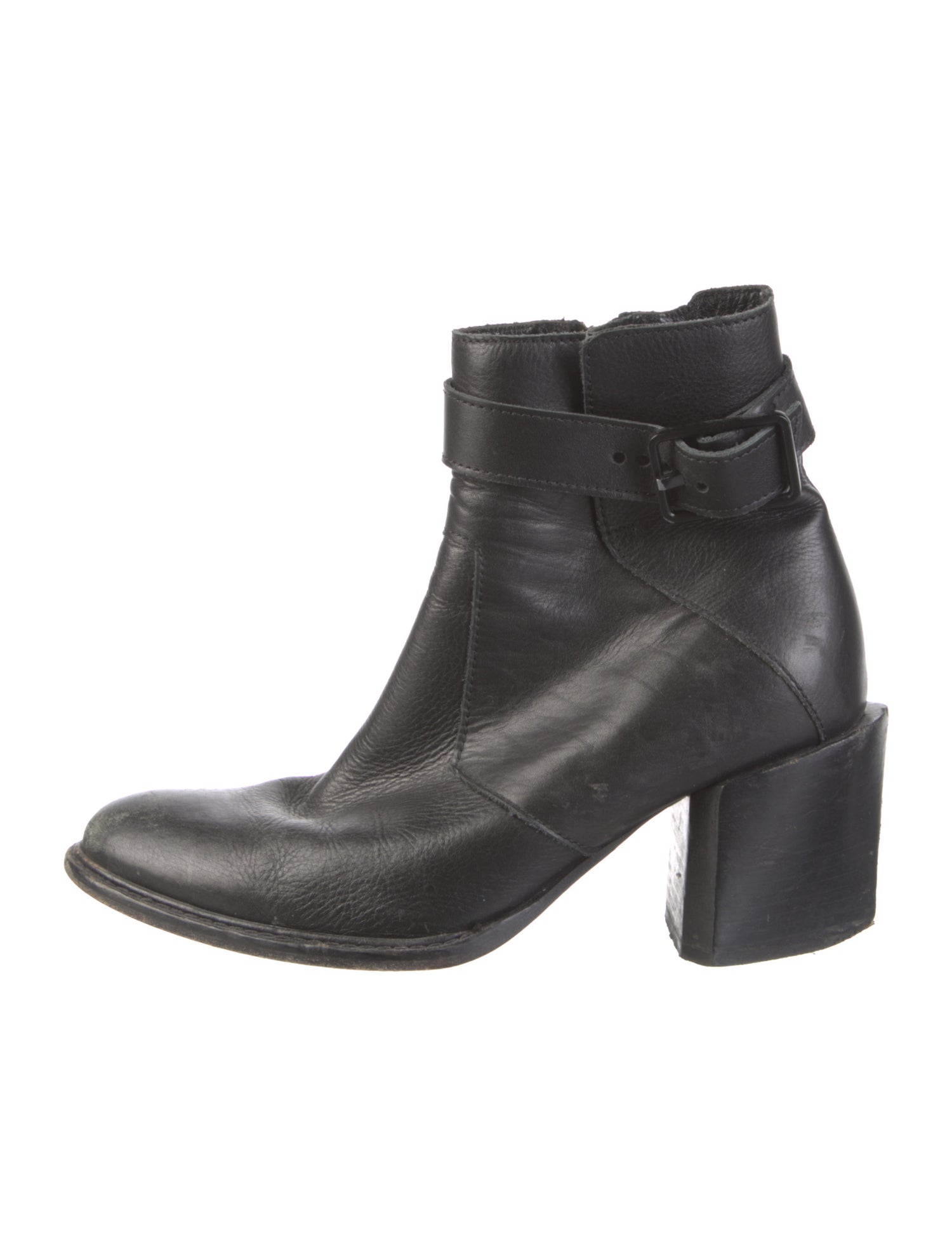 Helmut Lang Leather Whipstitch Trim Boots